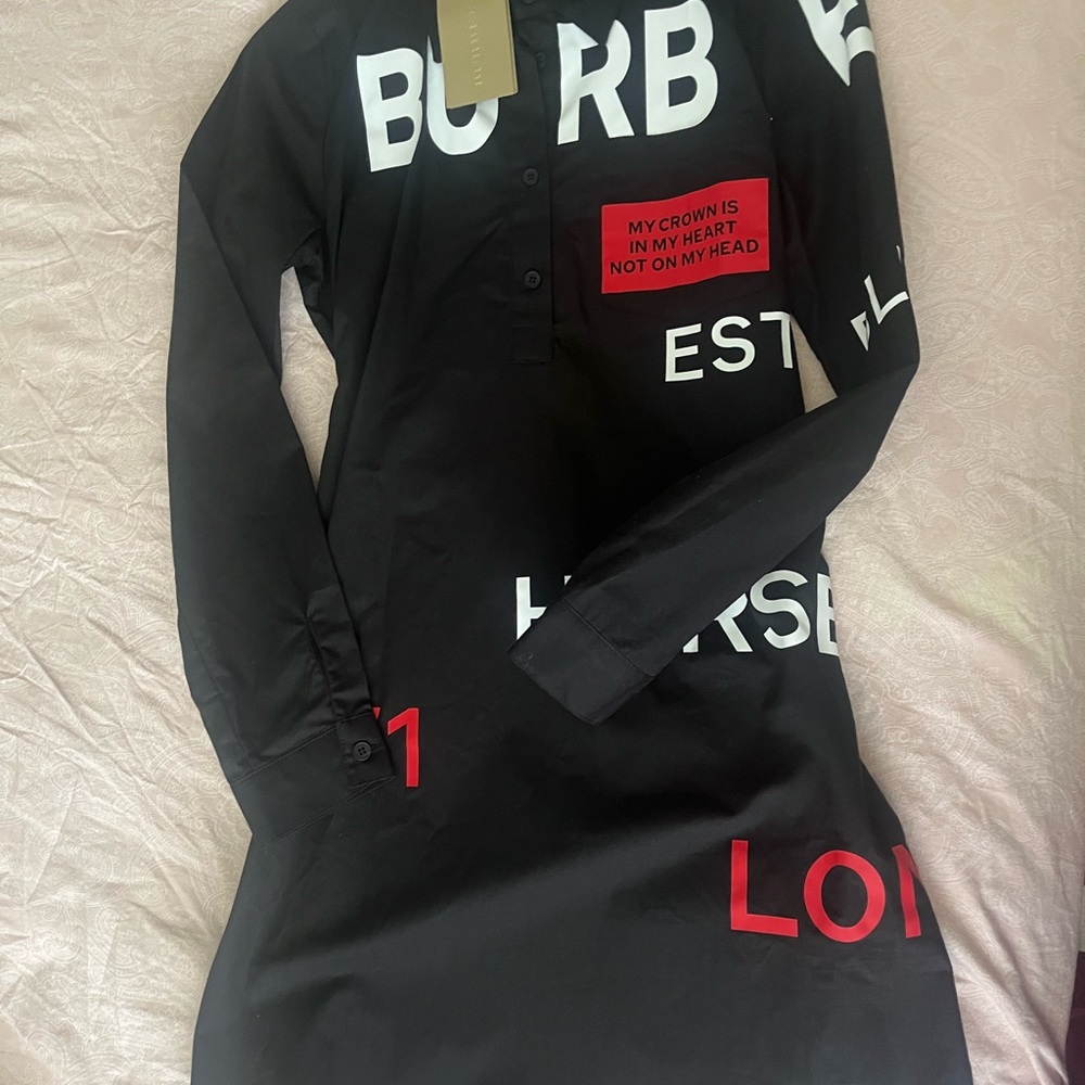 Burberry Black and Red Asymmetrical Dress